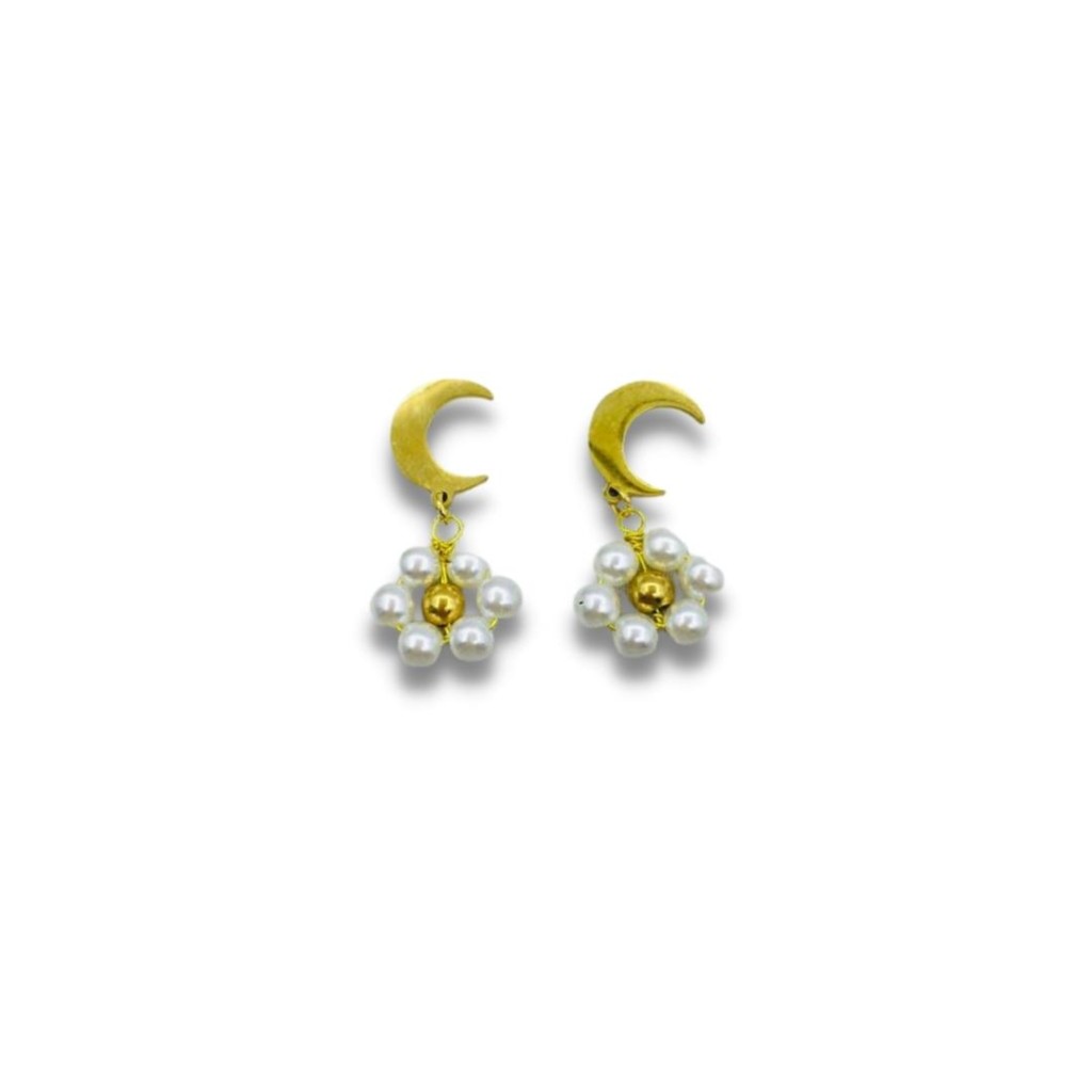 Stainless steel pearl earrings